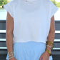 Juniors' Kimberly Eyelet Crossover Back S/S Top (White)