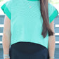 Juniors' Kimberly Crossover Back Striped S/S Top