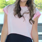 Juniors' Kimberly Crossover Back Striped S/S Top