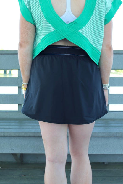 Juniors' 90 Degree Dupe Short Exposed Waistband