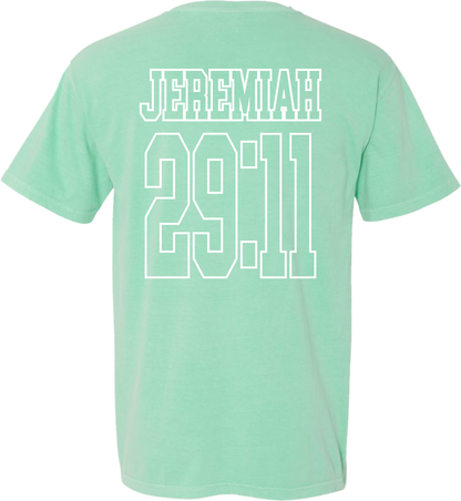 Juniors' Jeremiah 29:11 Comfort Color Puff Ink S/S Tee