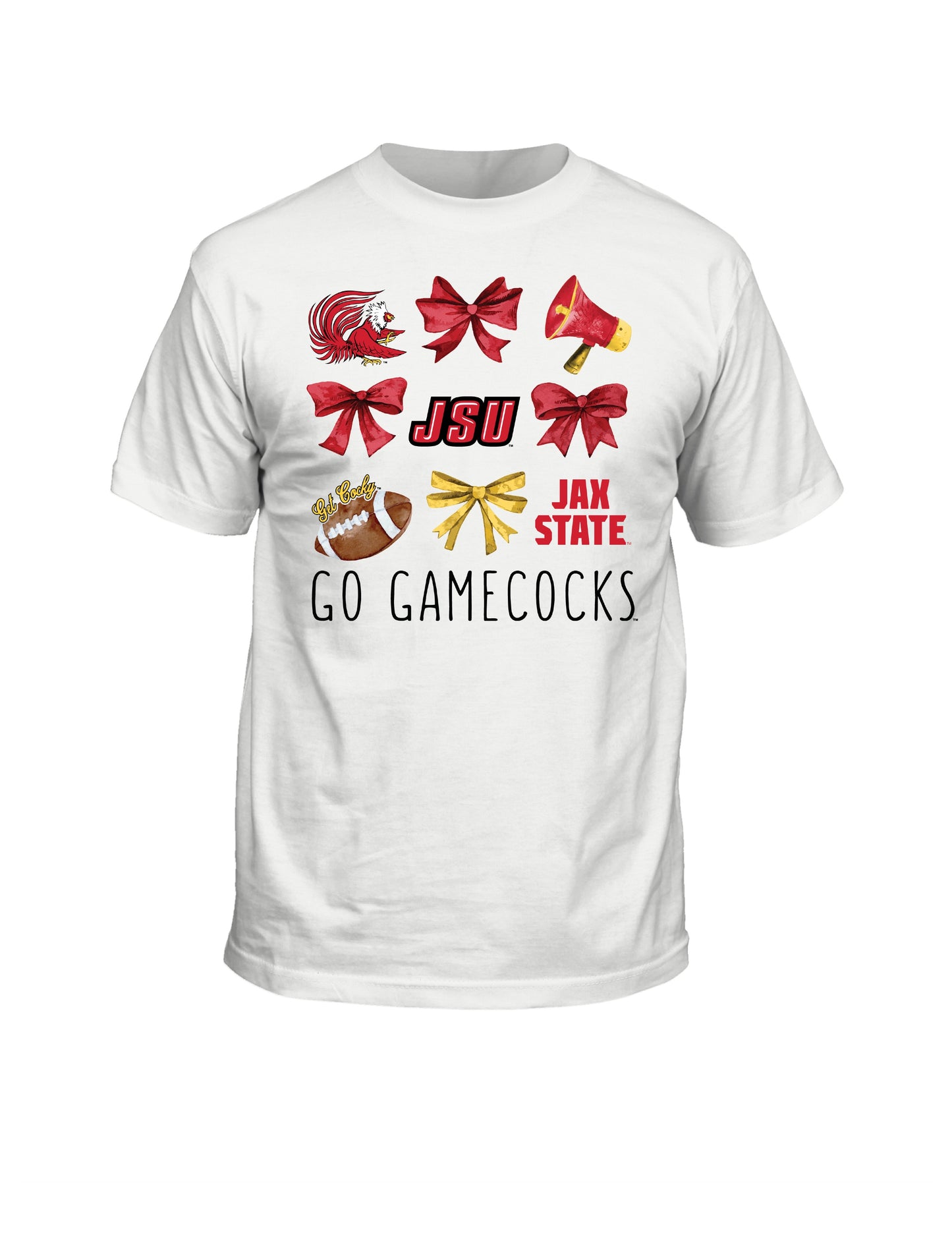JSU Watercolor Bows S/S (White)