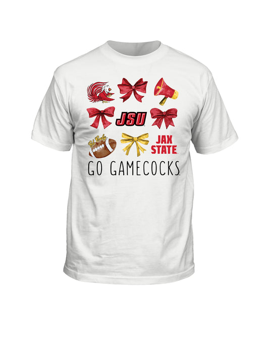 JSU Watercolor Bows S/S (White)