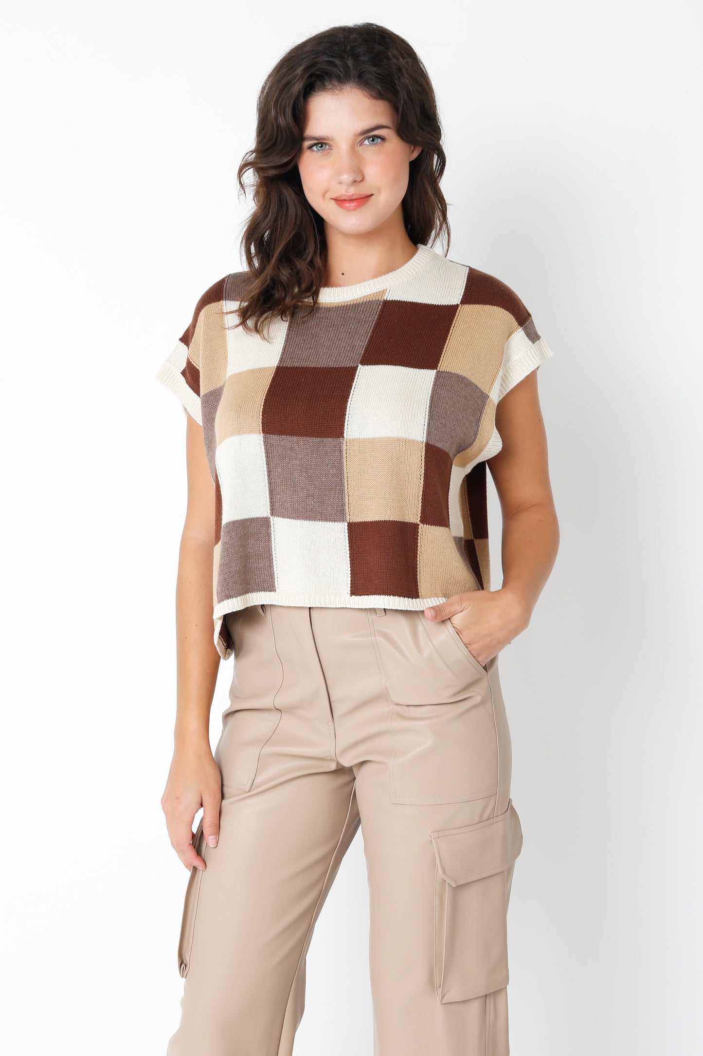 Neutral Colorblock Top