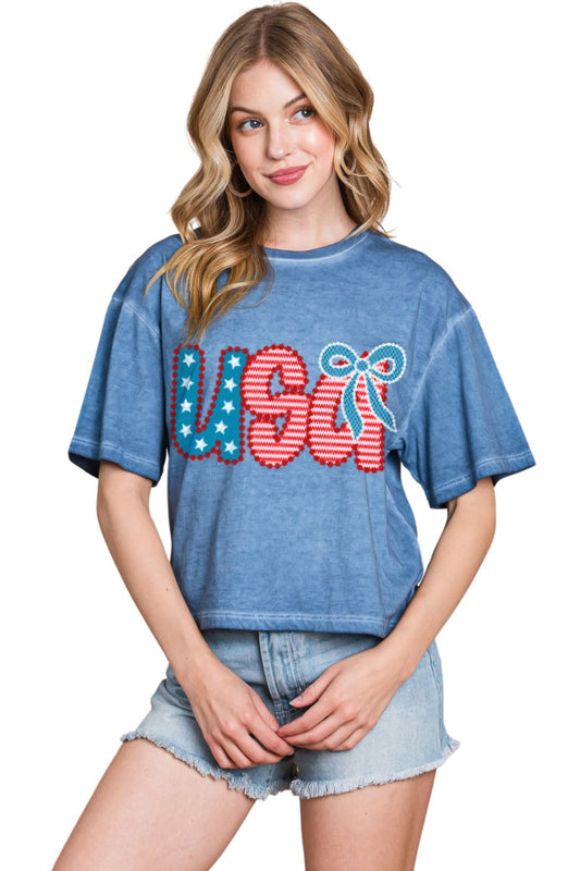Juniors' Zutter USA Puff S/S