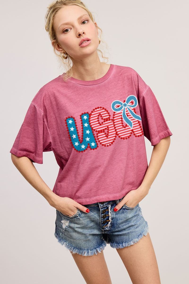 Juniors' Zutter USA Puff S/S
