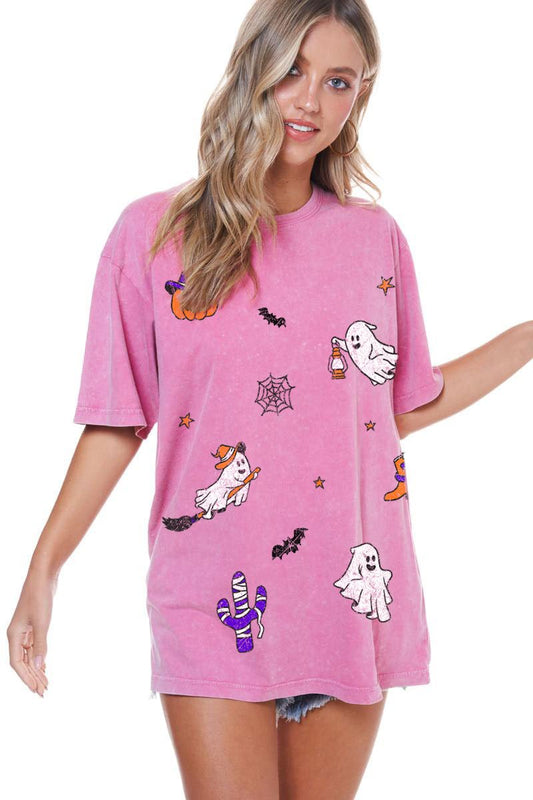 Halloween Elements Oversized S/S Tee (Pink)