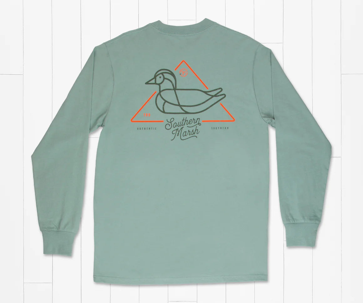 Men's Southern Marsh Long Sleeve Warning Duck T-Shirt