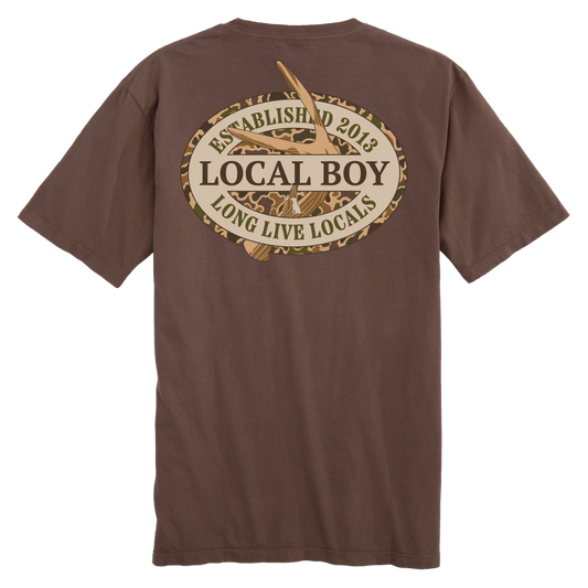 Men's Local Boy Outfitters Old School Antler Oval SS (Espresso)