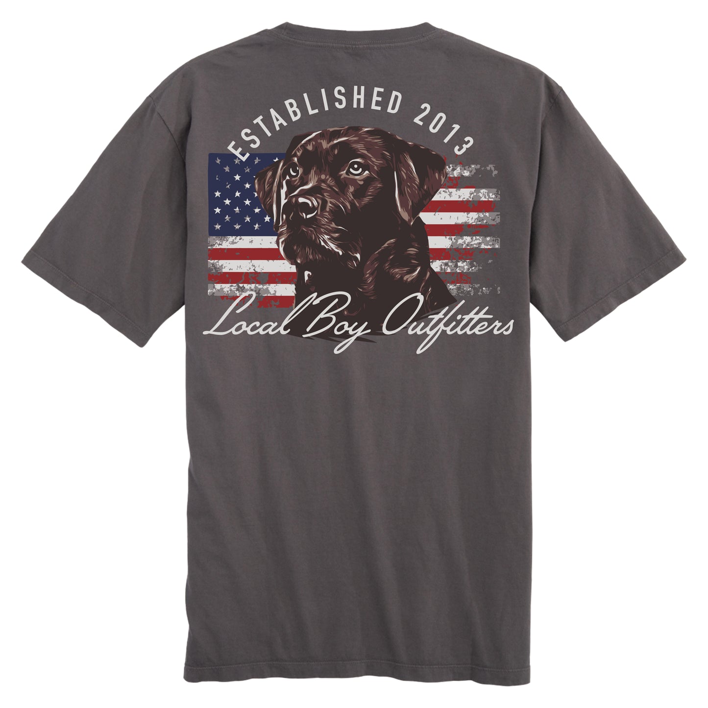 Men's Local Boy Outfitters Patriotic Pup T-Shirt (Grey)