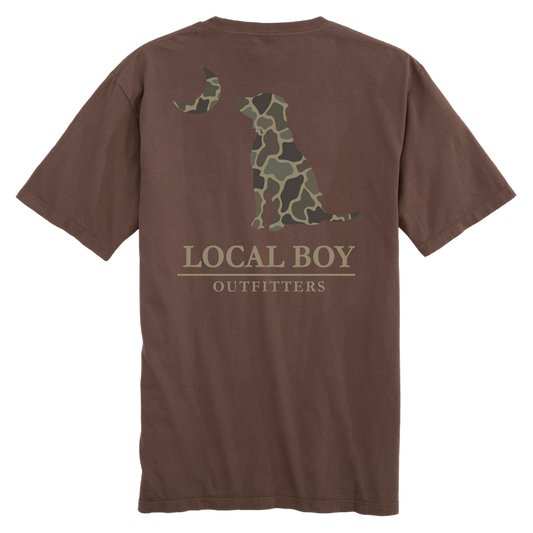 Men's Local Boy Outfitters Brush Camo Dog Moon SS (Espresso)