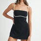 Juniors' Mable Contrast Binding A-Line Mini Dress W/Shorts