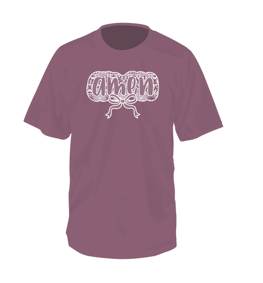 Ladies' Southern Fried Cotton Comfort Color Amen S/S Tee (Berry)