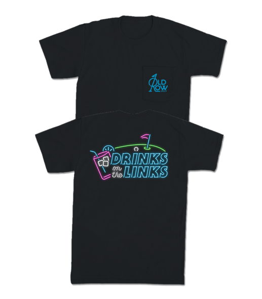 Men's Old Row Drinks On The Links Pocket Tee (Black)