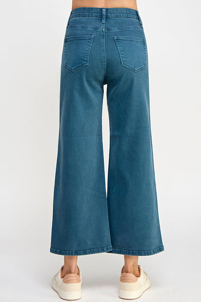 Special A High Rise Tummy Control Crop Wide Leg Color Pant