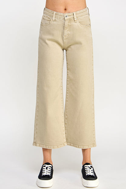 Special A High Rise Tummy Control Crop Wide Leg Color Pant