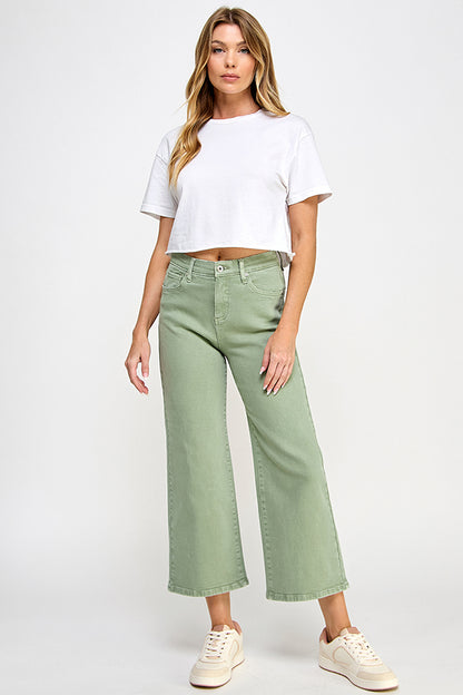 Special A High Rise Tummy Control Crop Wide Leg Color Pant
