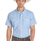Men's Rock & Roll Denim TEK Western Micro Stripe Snap Shirt (Light Blue)