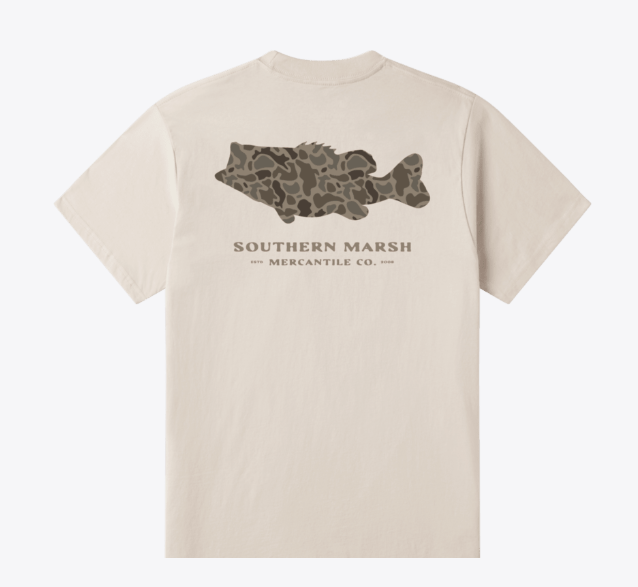 Men's Southern Marsh Originals Camo Bass S/S Tee (Ash Gray)