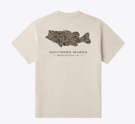 Men's Southern Marsh Originals Camo Bass S/S Tee (Ash Gray)