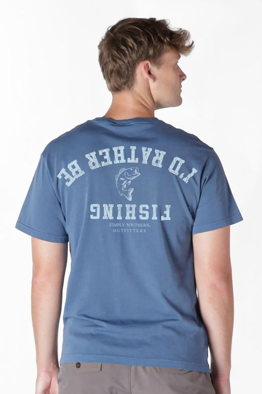 Men's Simply Southern Rather Be Fishing S/S (Overcast)