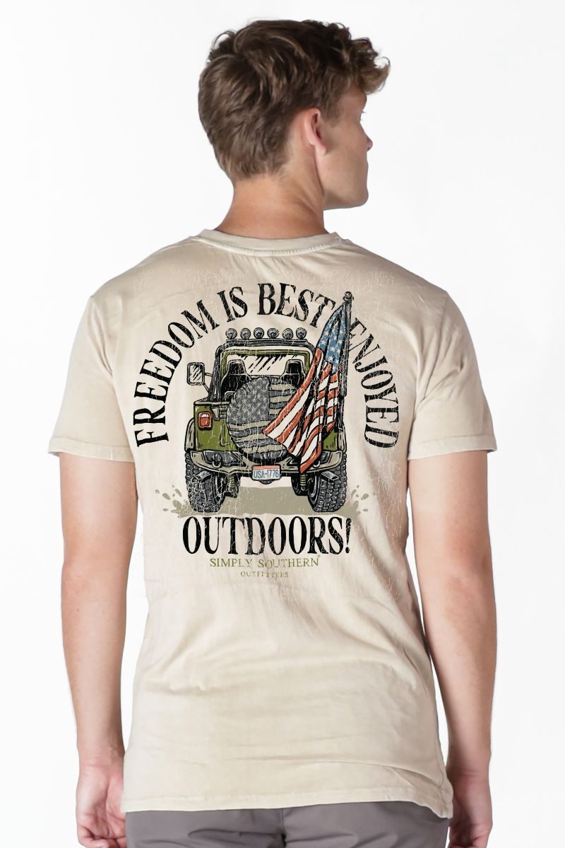Men's Simply Southern Freedom Truck S/S (Bone)