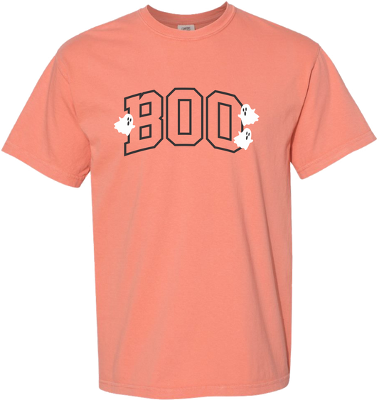 Comfort Color "BOO" W/Ghost Detail (Puff Ink) S/S Tee (Terracotta)