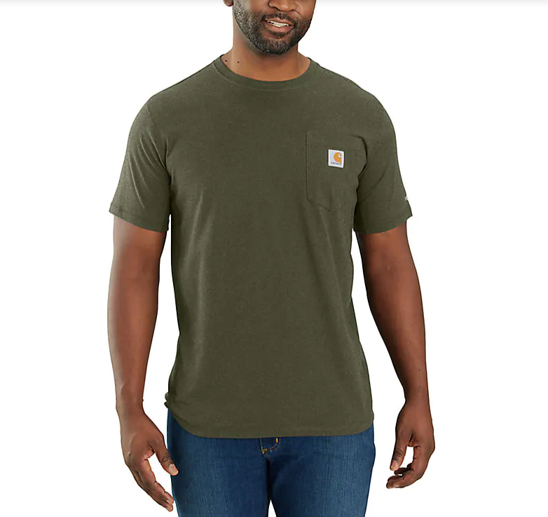 Carhartt Force Relaxed Fit Short Sleeve Pocket Tee (Basil Heather)