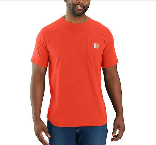 Carhartt Force Relaxed Fit Short Sleeve Pocket Tee (Cherry Tomato)