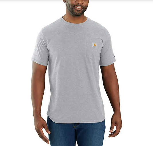 Carhartt Force Relaxed Fit Short Sleeve Pocket Tee (Heather Gray)