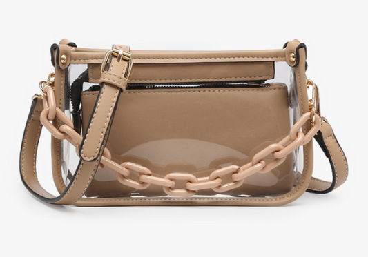 Clear Crossbody Purse with Chain Strap
