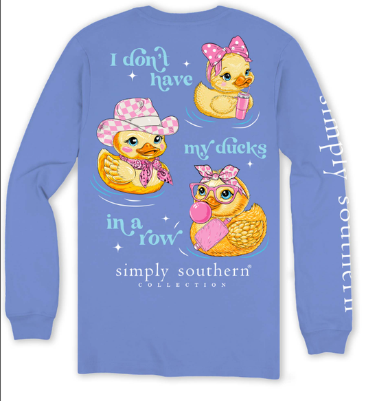 Girl's Simply Southern Ducks In A Row L/S (Vista)