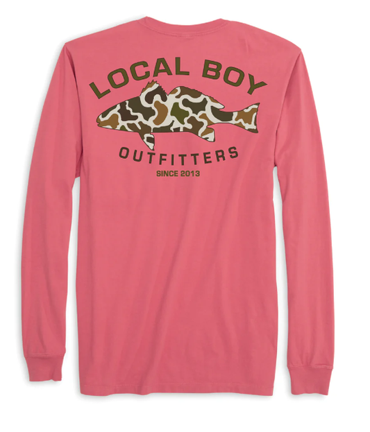 Men's Local Boy Vintage Redfish L/S Tee (Brick)