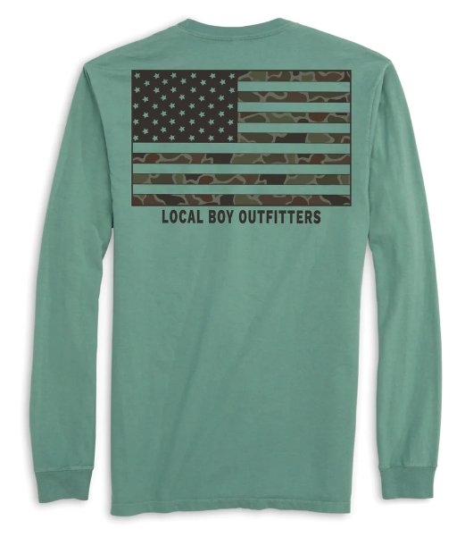 Men's Local Boy OD Flag L/S Tee (Light Green)