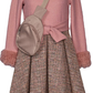 Little Girls Foiled Boucle Dress W/Bag (Dusty Rose)