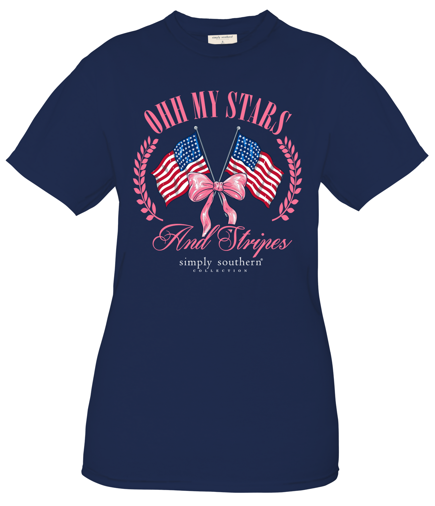 Ladies Simply Southern Stars & Stripes S/S Navy