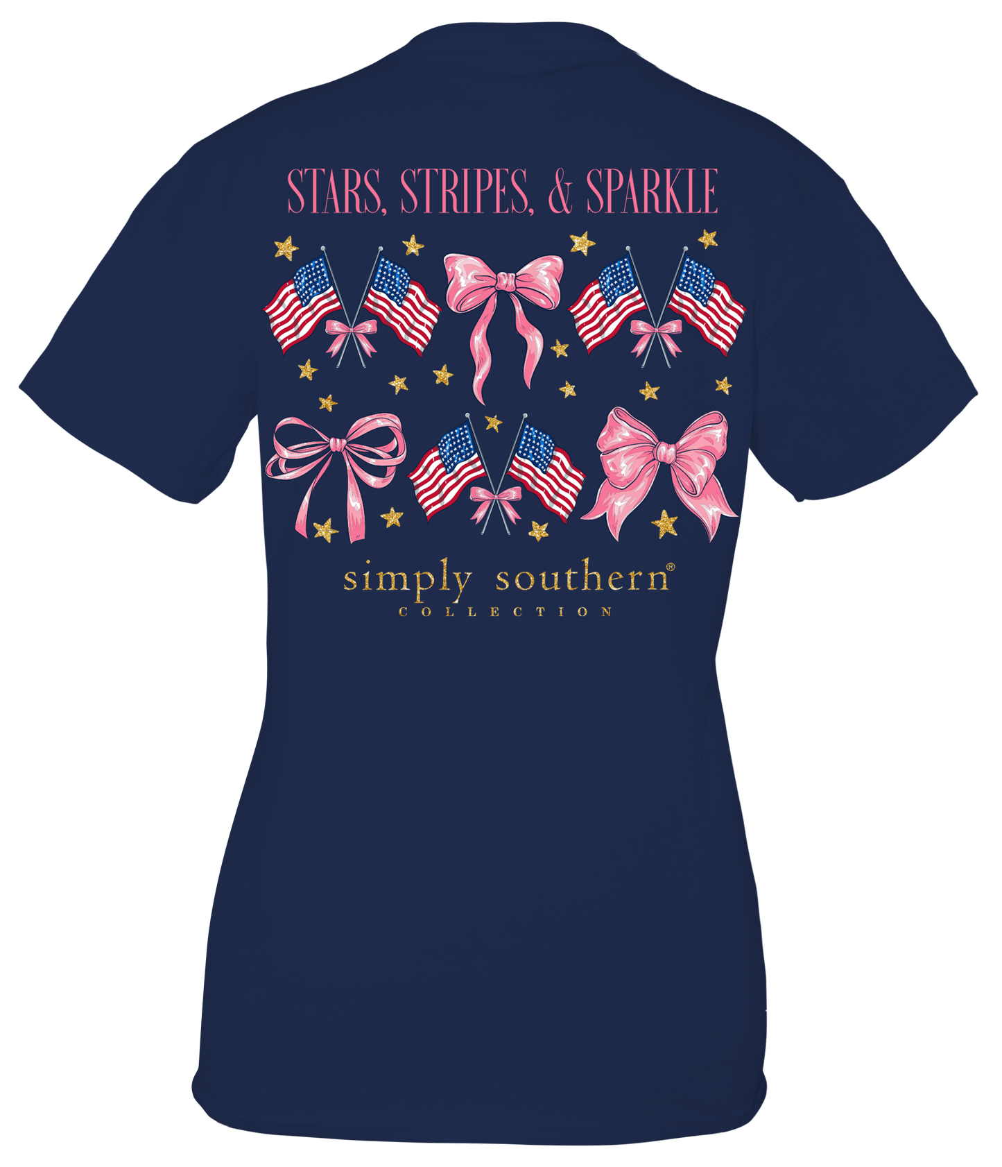 Ladies Simply Southern Stars & Stripes S/S Navy