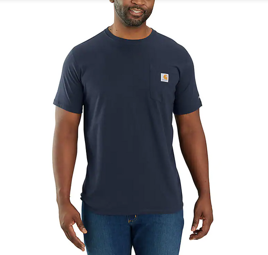 Carhartt Force Relaxed Fit Short Sleeve Pocket Tee (Navy)