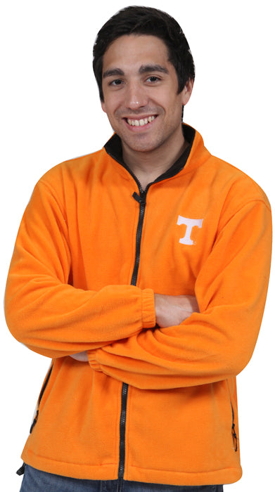 Men's TN Full Zip Solid Polar Fleece Jacket Orange