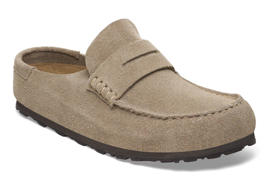 Women's Birkenstock Naples Wrapped Suede Leather (Taupe)