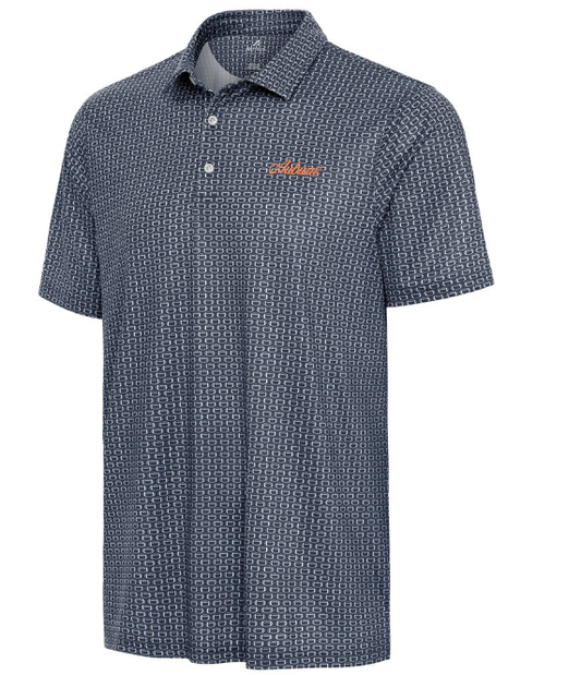 Men's Antigua Auburn Huddle Print Polo (Navy)