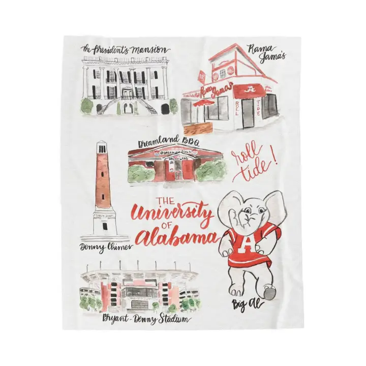 Pocketful Of Prints Collegiate Velveteen Blankets (50 x 60)