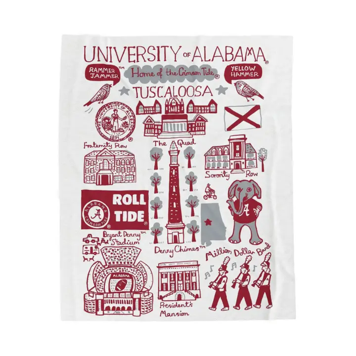 Pocketful Of Prints Collegiate Velveteen Blankets (50 x 60)