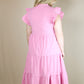 Savannah Tiered Midi Dress (Pink)