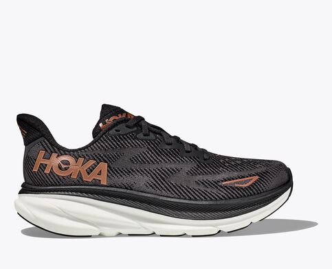 Women's Hoka Clifton 9 Sneaker (Black/Copper)