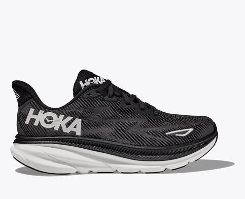 Women's Hoka Clifton 9 Sneaker (Black/White)