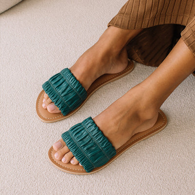 Matisse Channel Slide Sandal (Teal)