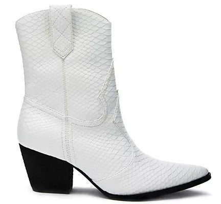 Bambi White Croc Bootie