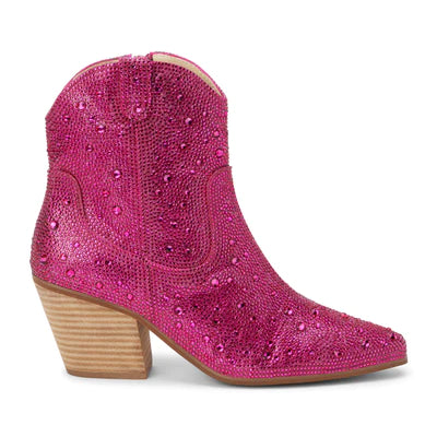 Harlow Hot Pink Bejeweled Bootie