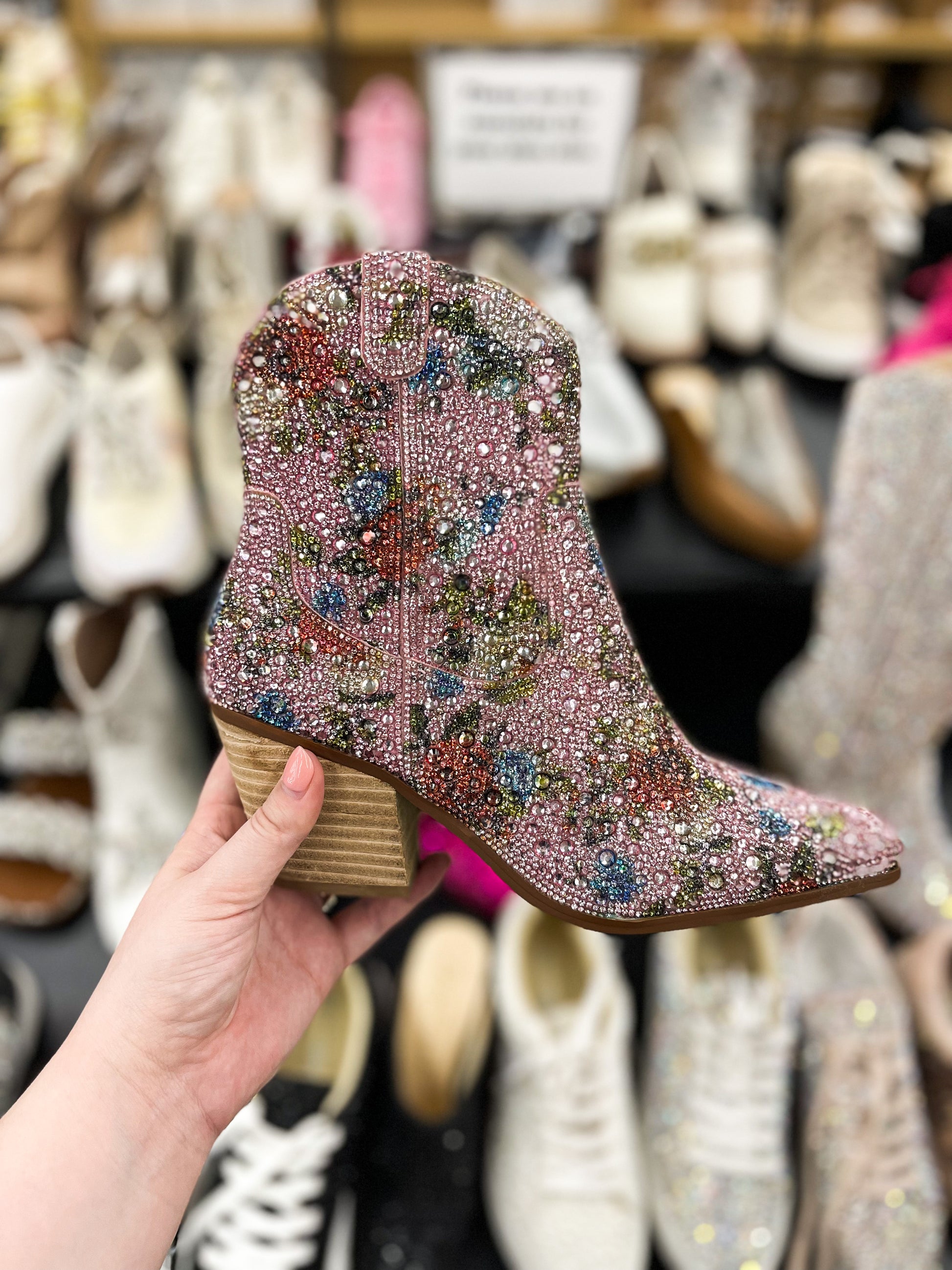 Betsey Johnson Diva Floral Rhinestone Booties1